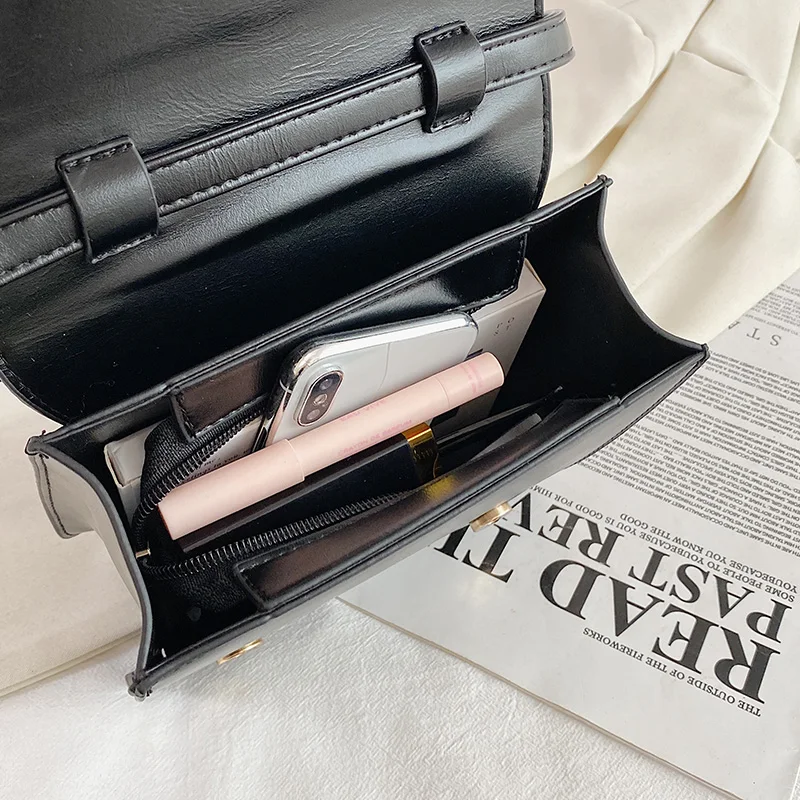 

Vintage Alligator Flap Shoulder Women Bag Circle Handle Lady Handbags Solid Quality Leather Messenger Bag Black Female Sling Bag