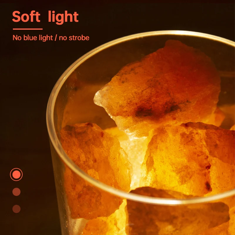 

USB Crystal Light Air Purifier Mood Creator Indoor Warm Light Natural Himalayan Salt Lamp Led Table Lamp