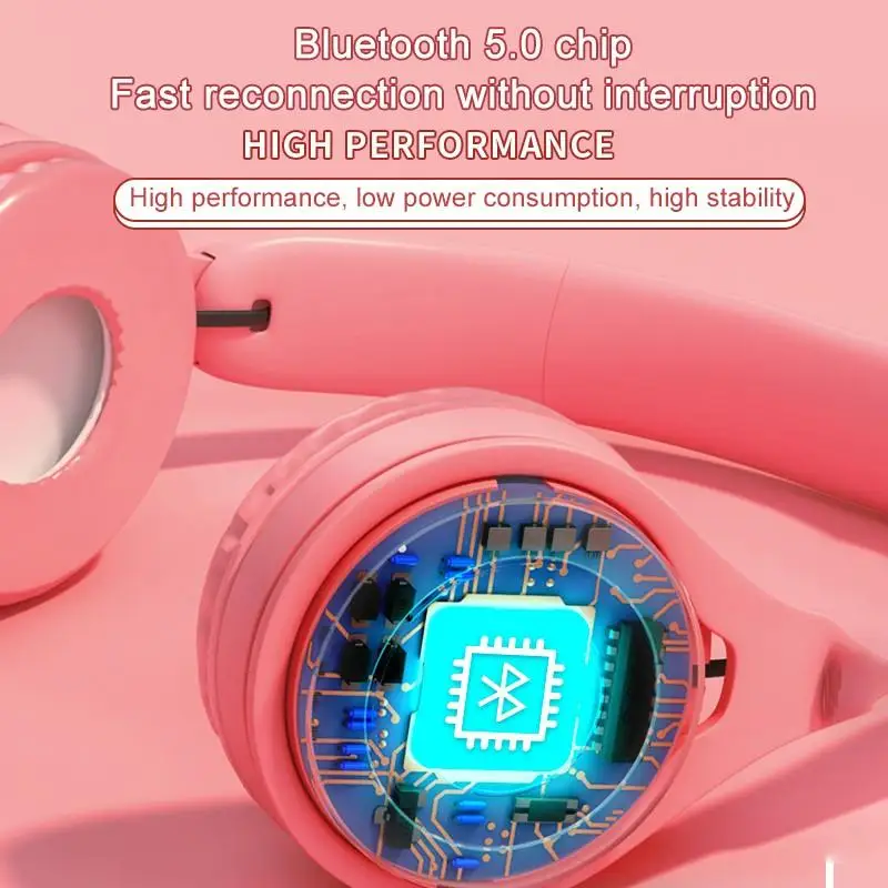 New Bluetooth Wireless Headphones Macaron Color Hifi Music Auto Pairing Earphones Can Inserted TF Card Blue Pink Yellow Headsets |