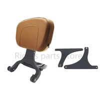 motorcycle multi purpose driver passenger backrest with folding luggage rack brown for harley models fat boy 2008 2017