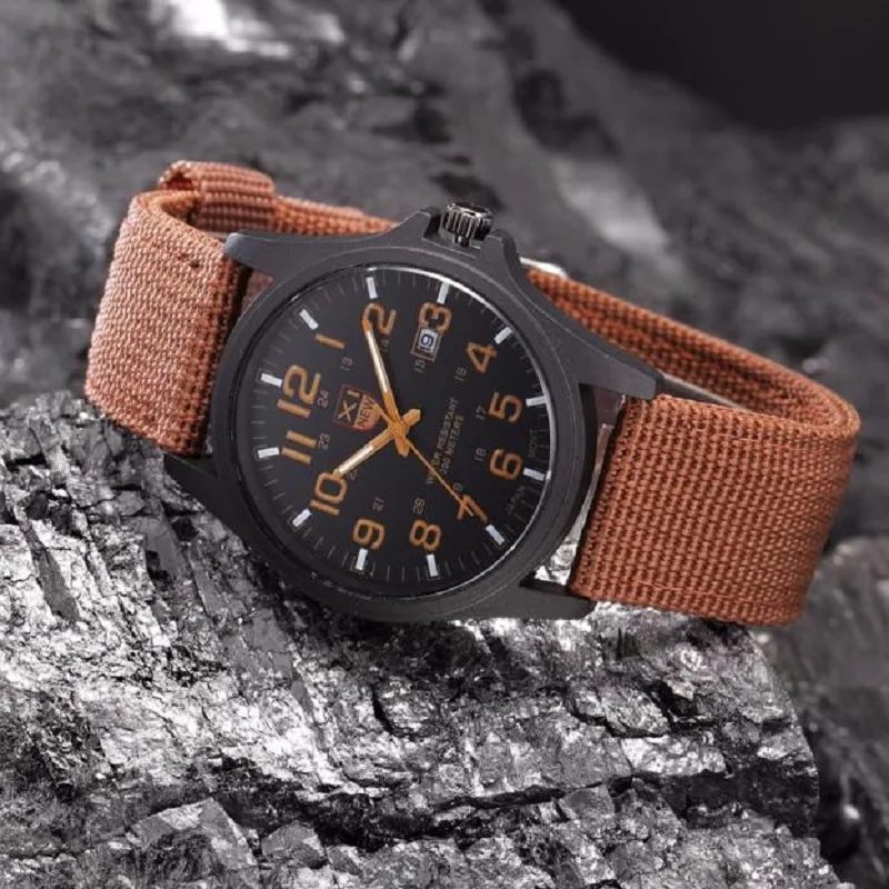 Мужские часы 2020 военные мужские кварцевые montre homme тканевый ремешок повседневные