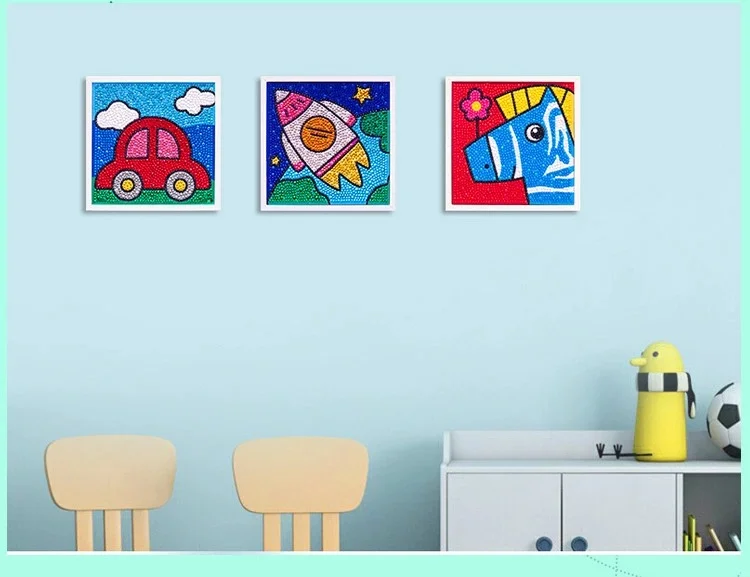 

Hot selling Christmas gift children's diamond painting 5D handmade DIY crystal full diamond with frame kindergarten holiday gift