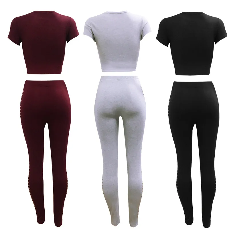 Модный бандажный полосатый Женский комплект из 2 предметов сексуальный