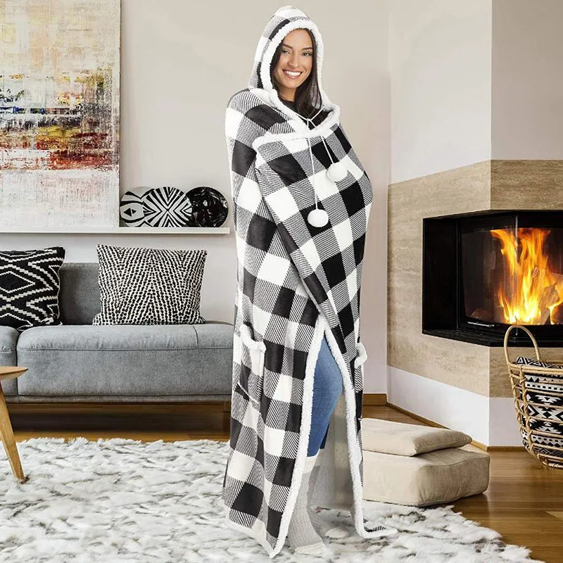 

Мягкое теплое одеяло, длинное Флисовое одеяло, одеяло с рукавами, Коралловое флисовое карманное одеяло, зимнее фланелевое одеяло для взросл...