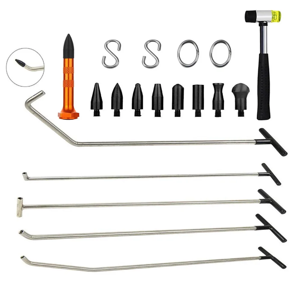 Tools Hook Tools Push Rod Black Car Crowbar Paintless Dent Repair Tools tap down S hooks Ding Hail Puller Set
