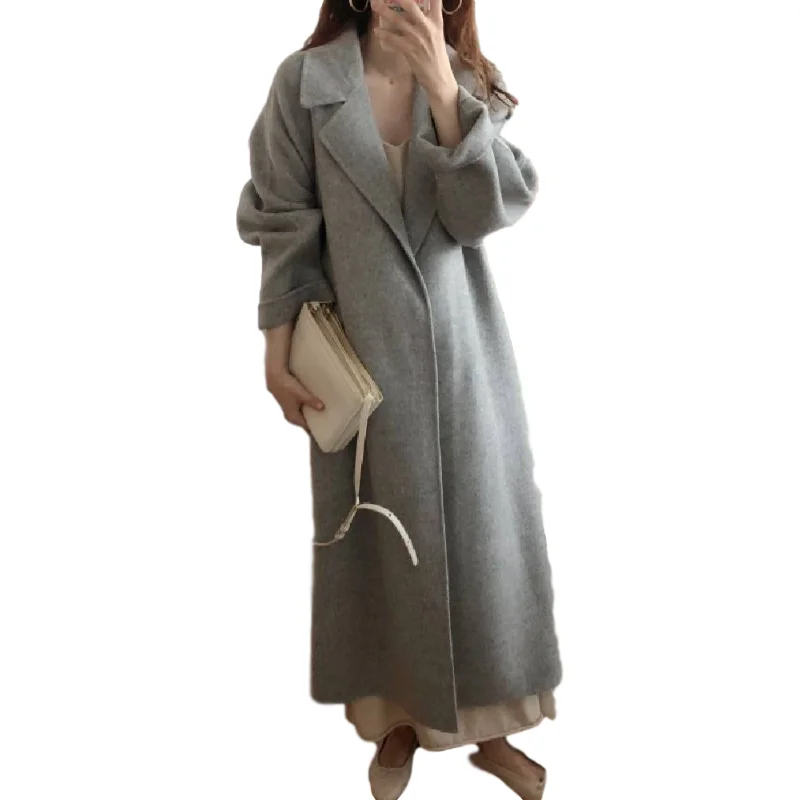 

New Winter Coat Women Oversize Fashion Cashmere Wool Outerwear Female Long Thickening Warm Woolen Overcoat Womens Trench Coats