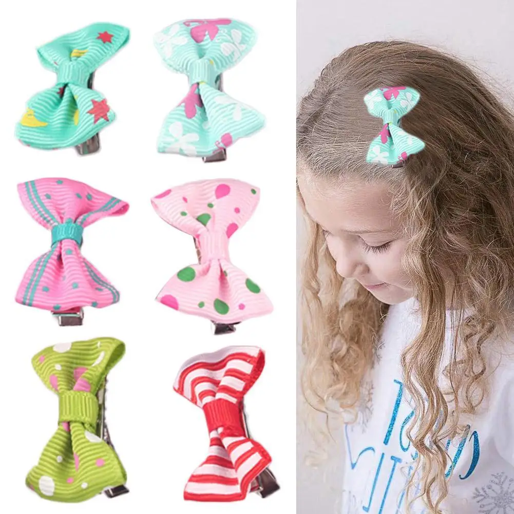 Minipinza para el pelo de colores para beb&eacute;, accesorio para el pelo con dise&ntilde;o de dibujos animados, accesorio para el pelo con lunares, ideal para regalo, 1 unidad-0
