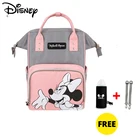 Disney Usb сумка для детских подгузников, рюкзак с Микки Маусом для мам, сумка для подгузников по уходу за ребенком, влажная сумка-Органайзер, подвесная дорожная сумка для коляски