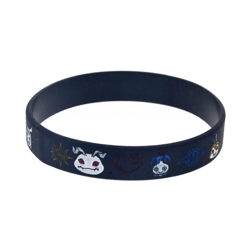 

OBH 1PC Digimon Silicone Rubber Bracelet Black Adult Size