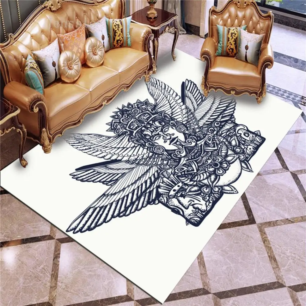 

Mayan Ancient Civilization Cartoon Print Living Room Mat Soft Carpet for Kitchen Bedroom Non-Slip Decor Floor Doormat