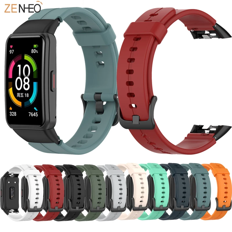

For Huawei band6/honor band 6 split silicone strap (black stainless steel Connector Adapter + 16mm silicone strap)