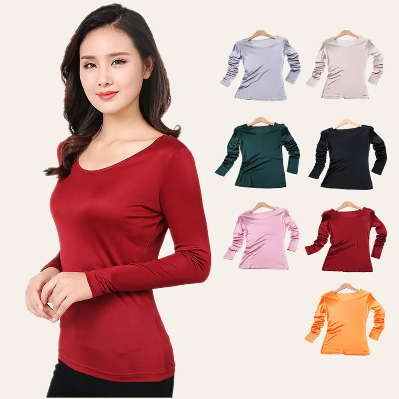 Birdsky 1 шт. 70% вискоза 30% шелк тутового шелкопряда женская футболка с длинным
