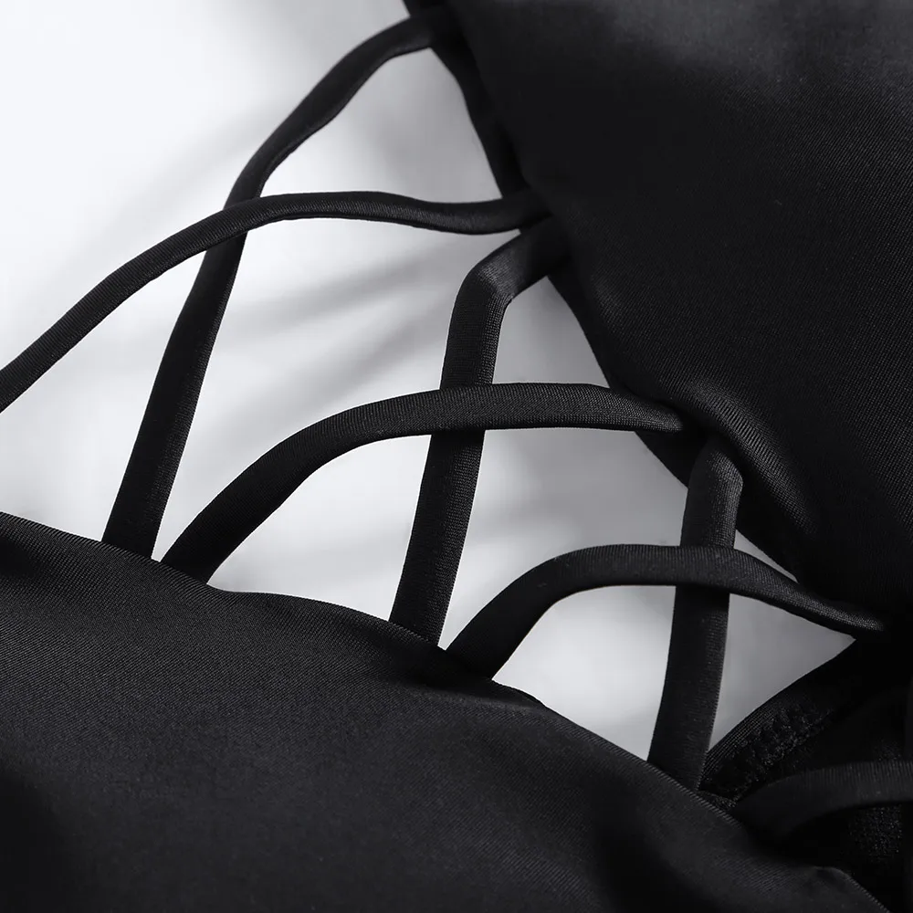 Женский слитный купальник с перекрестными лямками и открытой спиной|swimwear swimming|wear