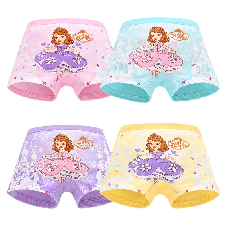 4 шт./лот новое хлопковое нижнее белье с плоским углом принцессы для девочек