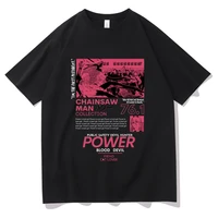 japan anime tshirt manga chainsaw man tshirt short sleeve power pattern t shirts men women hip hop loose streetwear t shirt tops