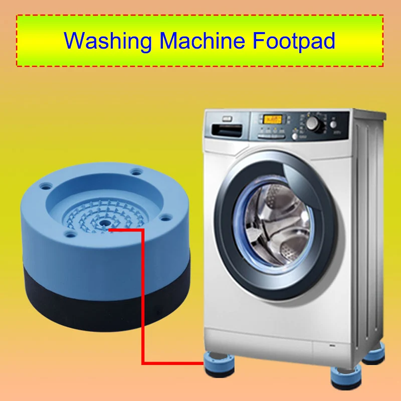 

Hot 4 Pcs Washing Machine Refrigerator Mute Rubber Mat Anti Vibration Anti Shock Pad PLD