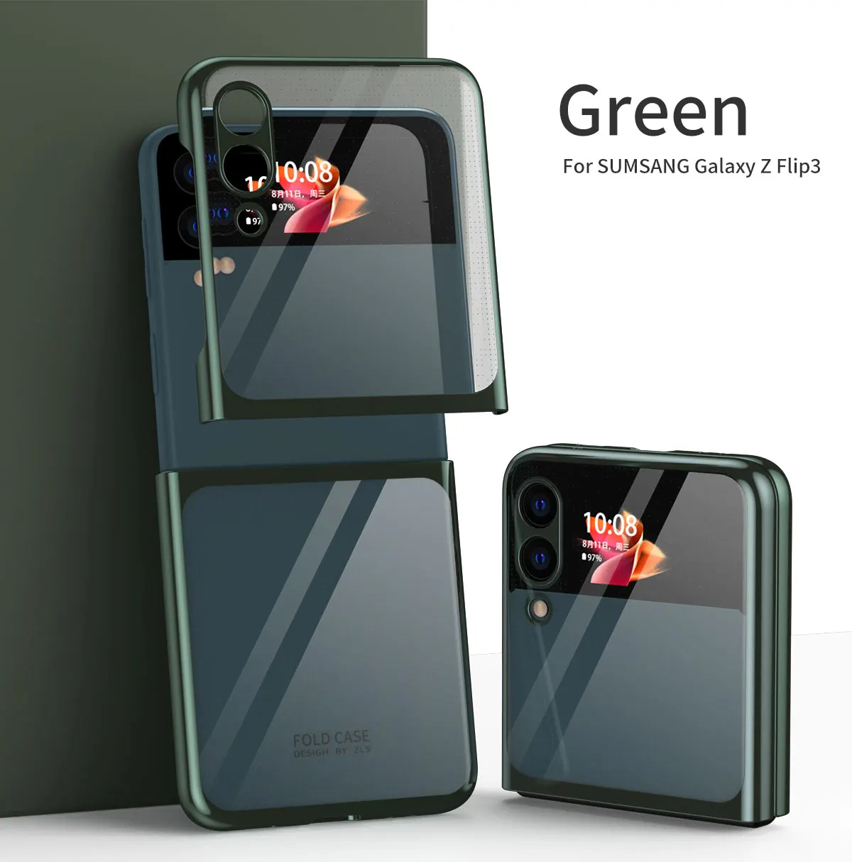 

Ультратонкий Жесткий Тонкий чехол-рамка, прозрачный чехол для телефона Samsung Galaxy Z Flip 3 5G, защитный прозрачный чехол-накладка