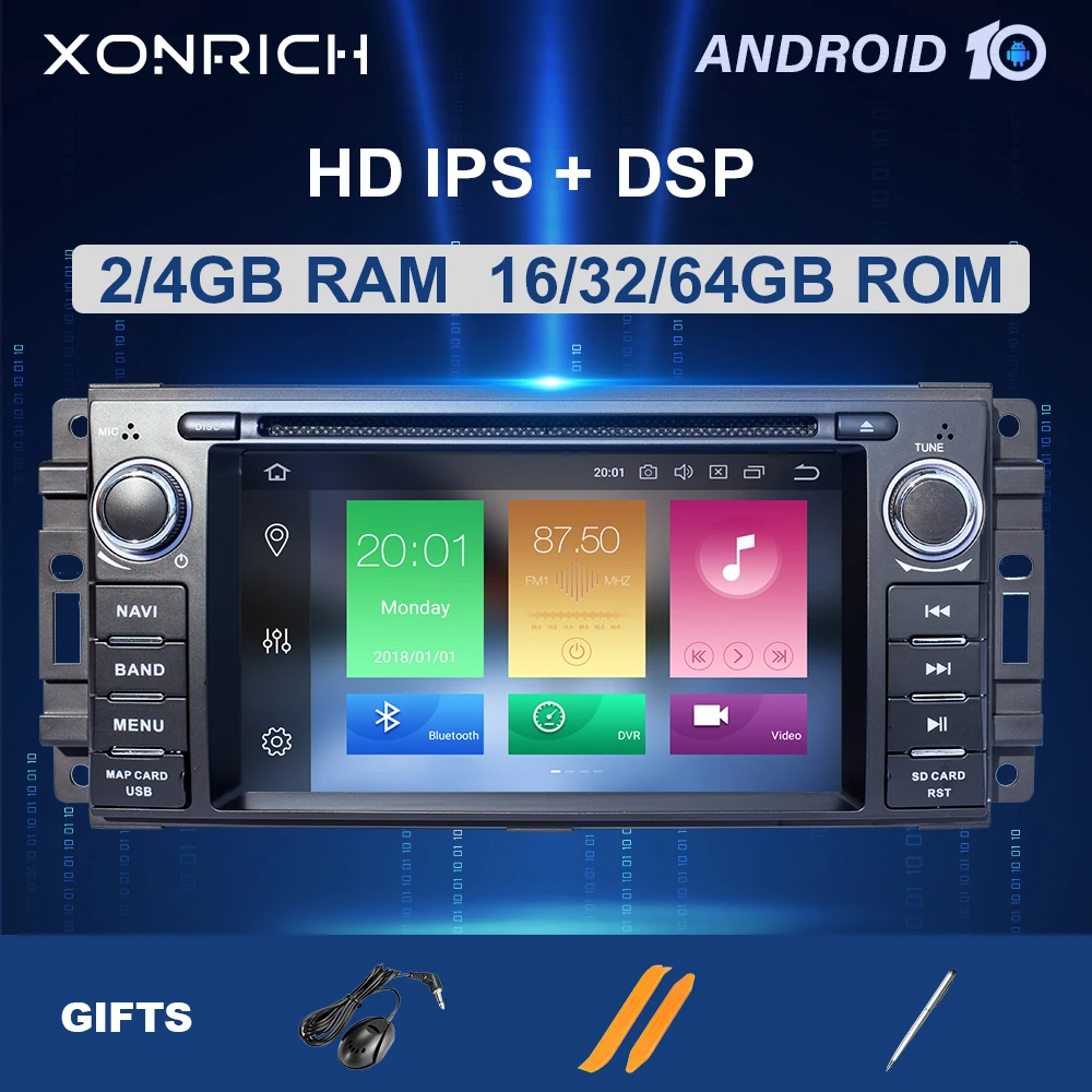 Автомобильный мультимедийный блок 1Din Android 10 для Jeep Grand Cherokee Chrysler 300C Compass Patriot Dodge