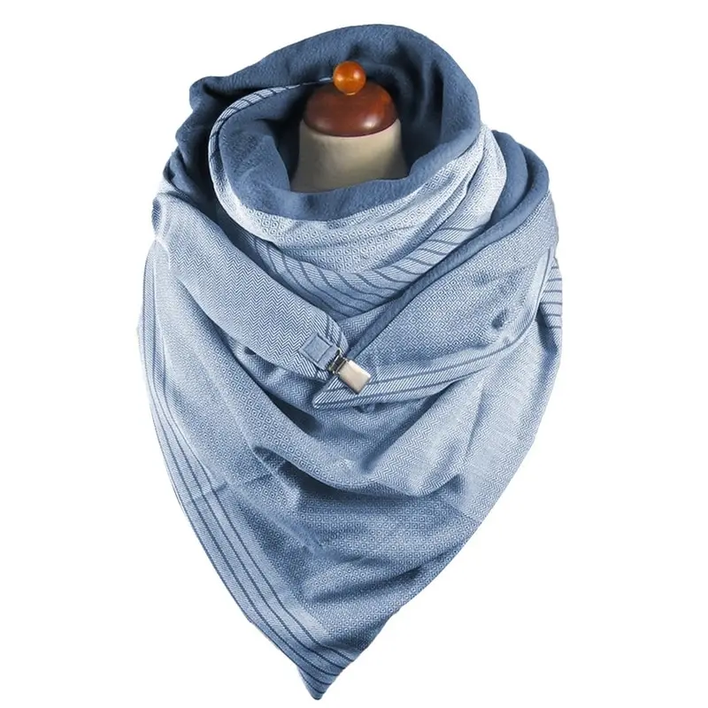 Модные женские шарфы однотонные с принтом в горошек на пуговицах мягкие запахом