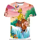 Новинка 2020, летняя детская одежда с 3d-изображением фильма Королевство Лев, Детская Повседневная футболка для мальчиков и девочек, одежда с короткими рукавами для мужчин