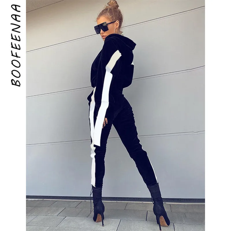 BOOFEENAA зимний флисовый Бархатный комплект из двух предметов укороченные