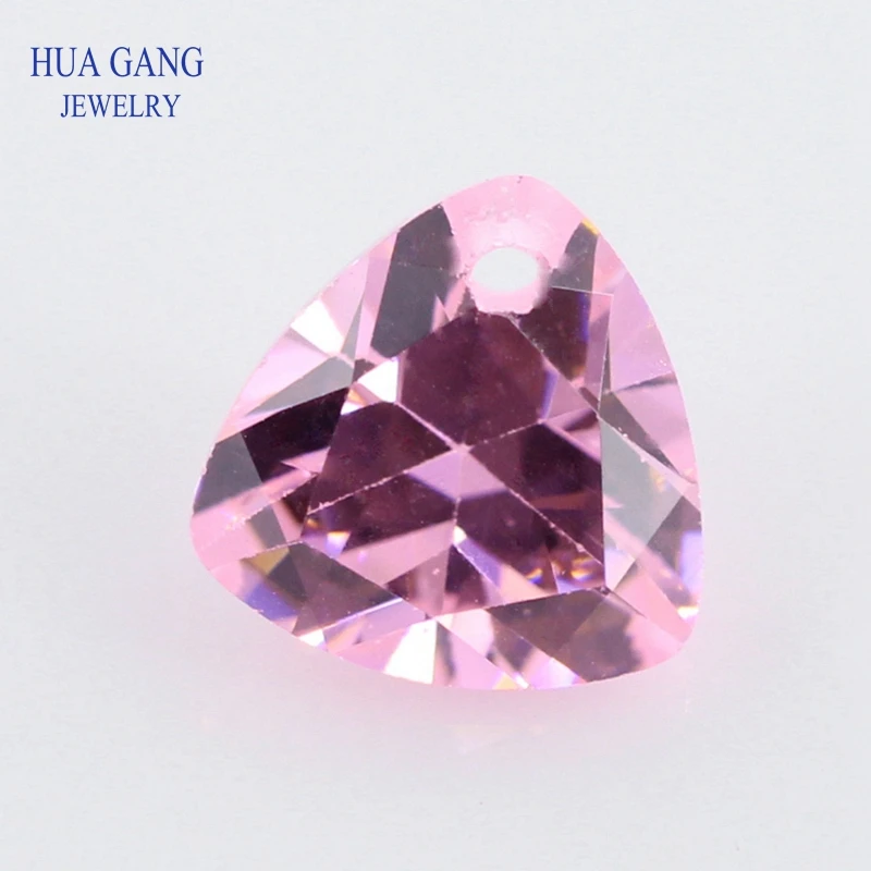 

Single Hole AAAAA Trillion Shape Pink Cubic Zirconia Stone For Jewelry Making Size 4x4~12x12mm High Quality CZ Stone Beads