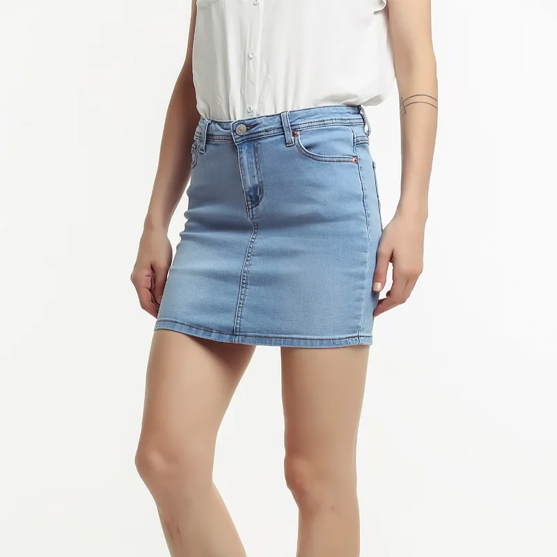 Женская Облегающая джинсовая юбка обтягивающая короткая большого размера в