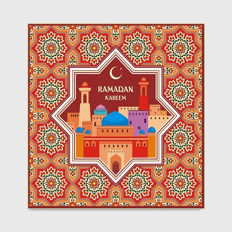 

Ramadan Style Area Rugs Geometric Flowers Pattern Tapete Living Room Bedroom Hallway Large Carpets Kids Room Non-Slip Floor Mats