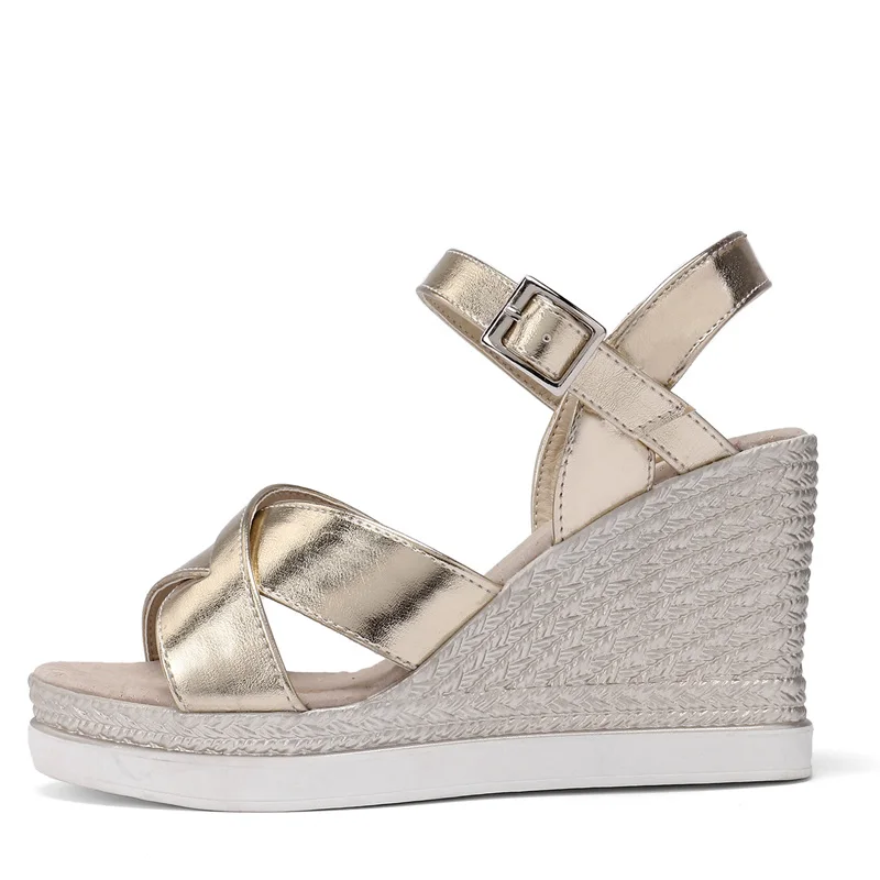 Модные женские босоножки на платформе Удобные летние танкетке для женщин