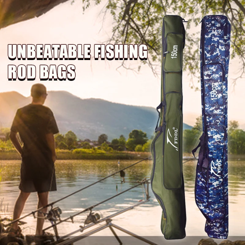 Складная сумка для рыбалки большая емкость холщовая удочка чехол портативная
