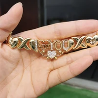 3umeter 2020 new xoxo set necklace bracelet xoxo earrings women custom name earrings i love you set necklace bracelet gold gift