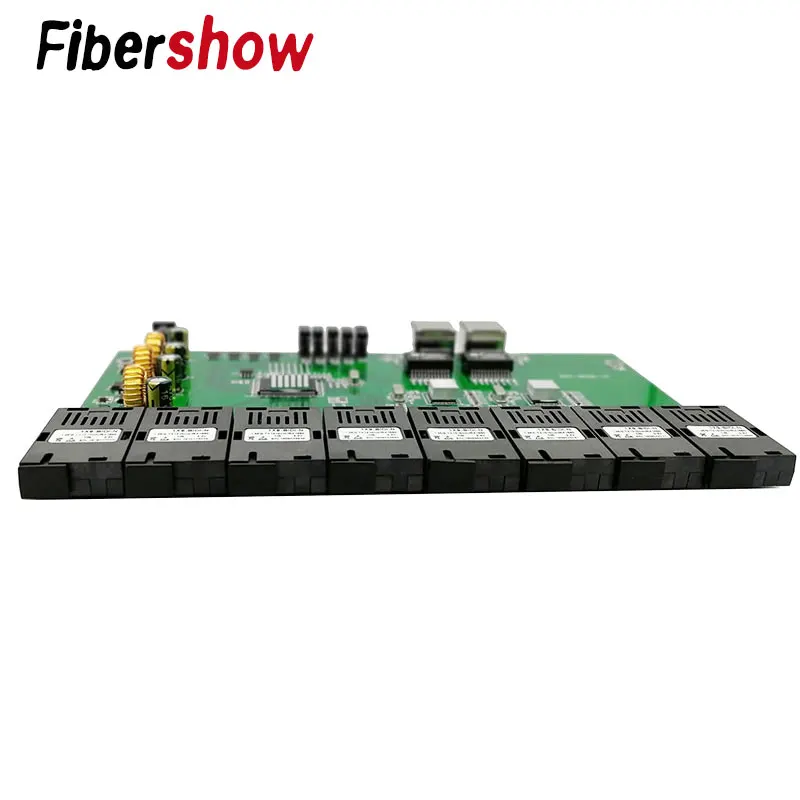 Гигабитный Ethernet коммутатор Ethernet волоконно-оптический медиаконвертер 8 портов 1,25G SC 2 RJ45 10/100/1000 M PCBA плата