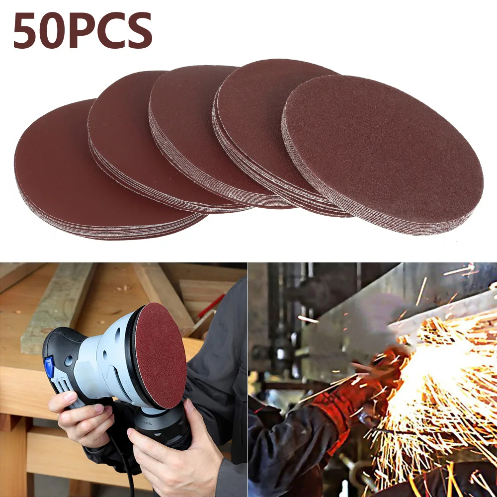 

50Pcs 6Inch 150mm Round Sandpaper Eight Hole Sanding Disk Set 60-600 Hook Loop Abrasive Sander Paper Use for Polishing Tools