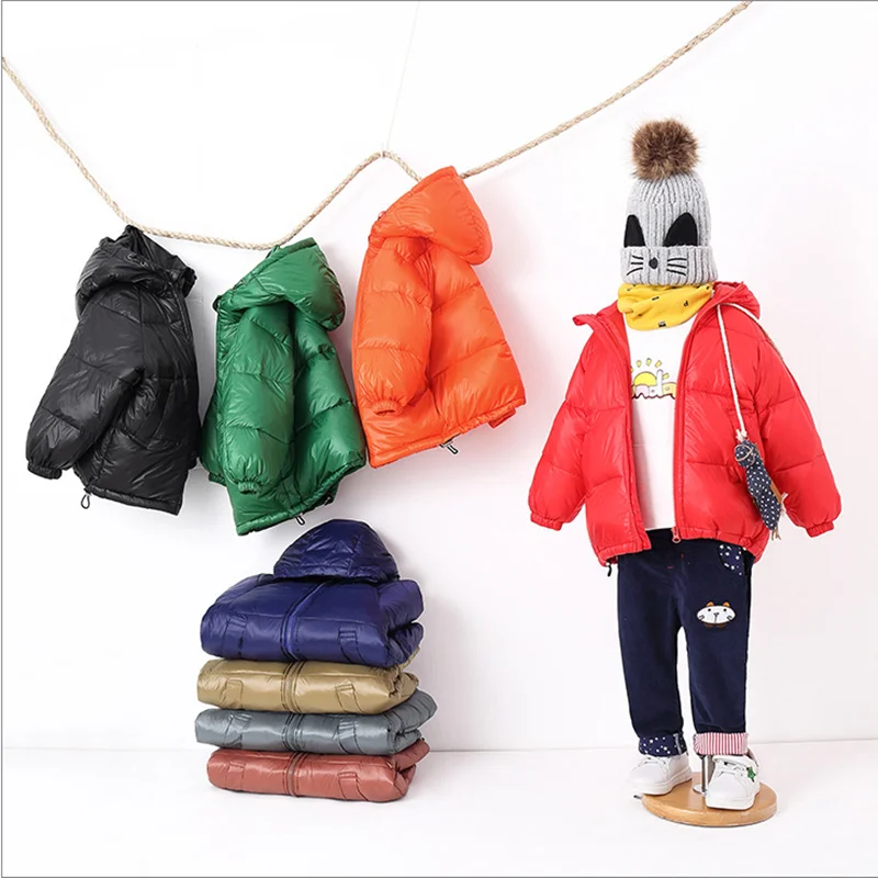 Детская куртка с капюшоном для мальчиков и девочек теплая зимняя одежда Зимняя