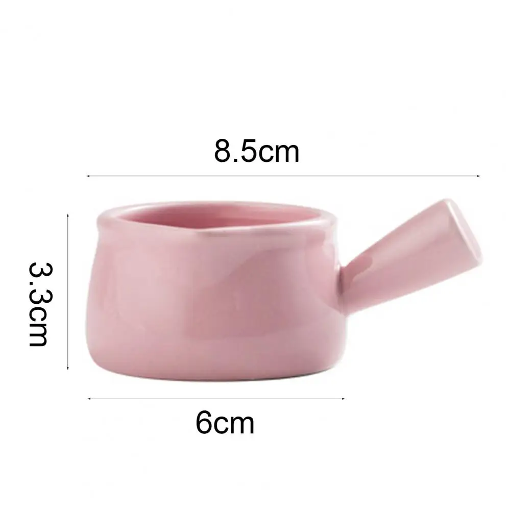 

Mini Sauce Pitcher Wear-resistant Widely Applied Small Size Coffee Syrup Jar Server Easy to Hold Butter Warmer Pot with Handle