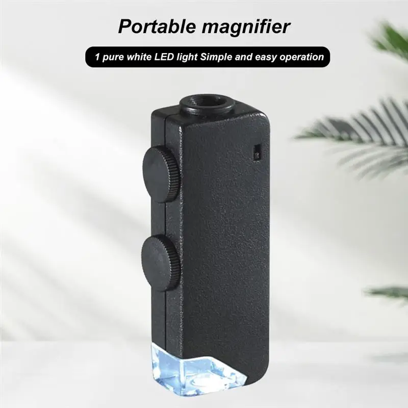 

Pocket Microscope 60x-100x Handheld LED Light Magnifying Loupe Glass Mini Magnifier For Student Adult Learning 3 X LR1130