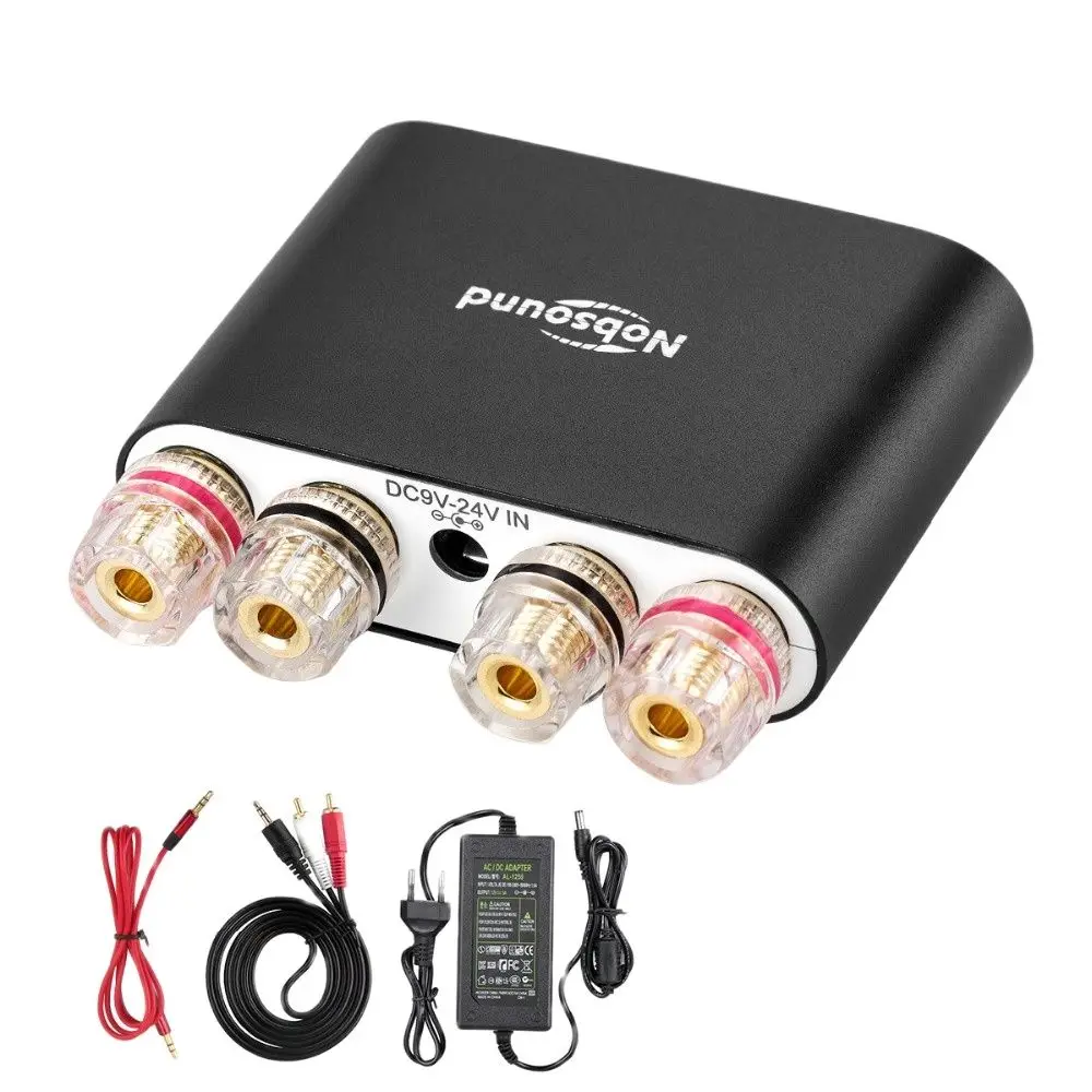 

2021 Hi-Fi Digital Amplifiers Stereo Mini DSP Bluetooth 5.0 Home Audio Desktop Power Amplifier 50W*2 Black