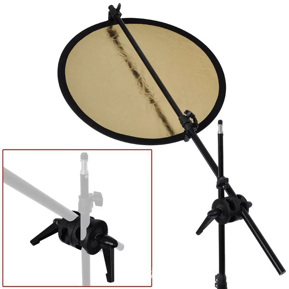 Поворотный держатель с двойной головкой кронштейн для фото штанга фотостудии со