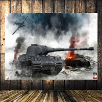 ww2 ger tiger tank military posters senior art waterproof cloth flag banner tapestry mural wall art vintage decor upholstery b2
