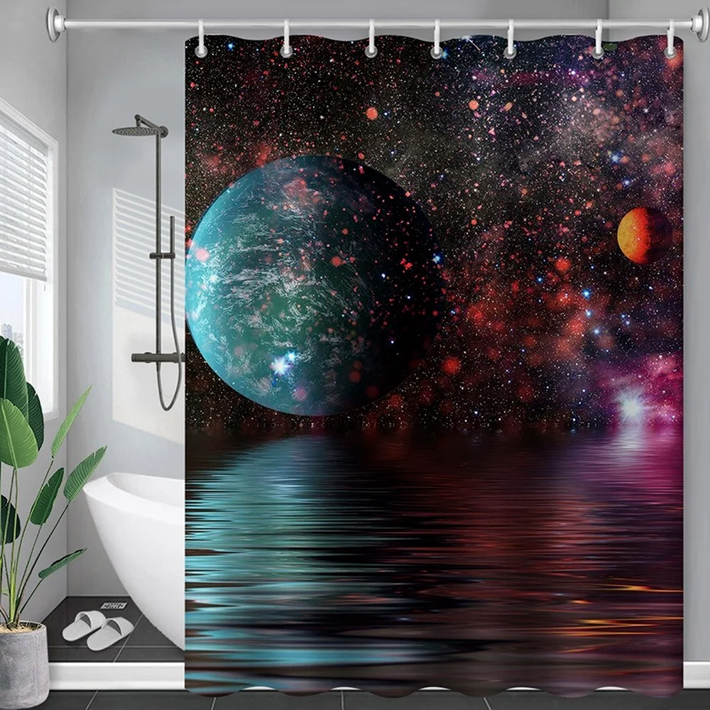 

Multi-Pattern Polyester Shower Curtain, Bathroom Curtain, Water-Retaining Curtain, Sanitary Partition Curtain