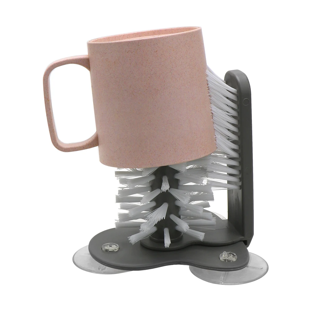 HOOMIN Чистящая вращающаяся чашка чайная щетка из ПВХ с настенной присоской Очистка