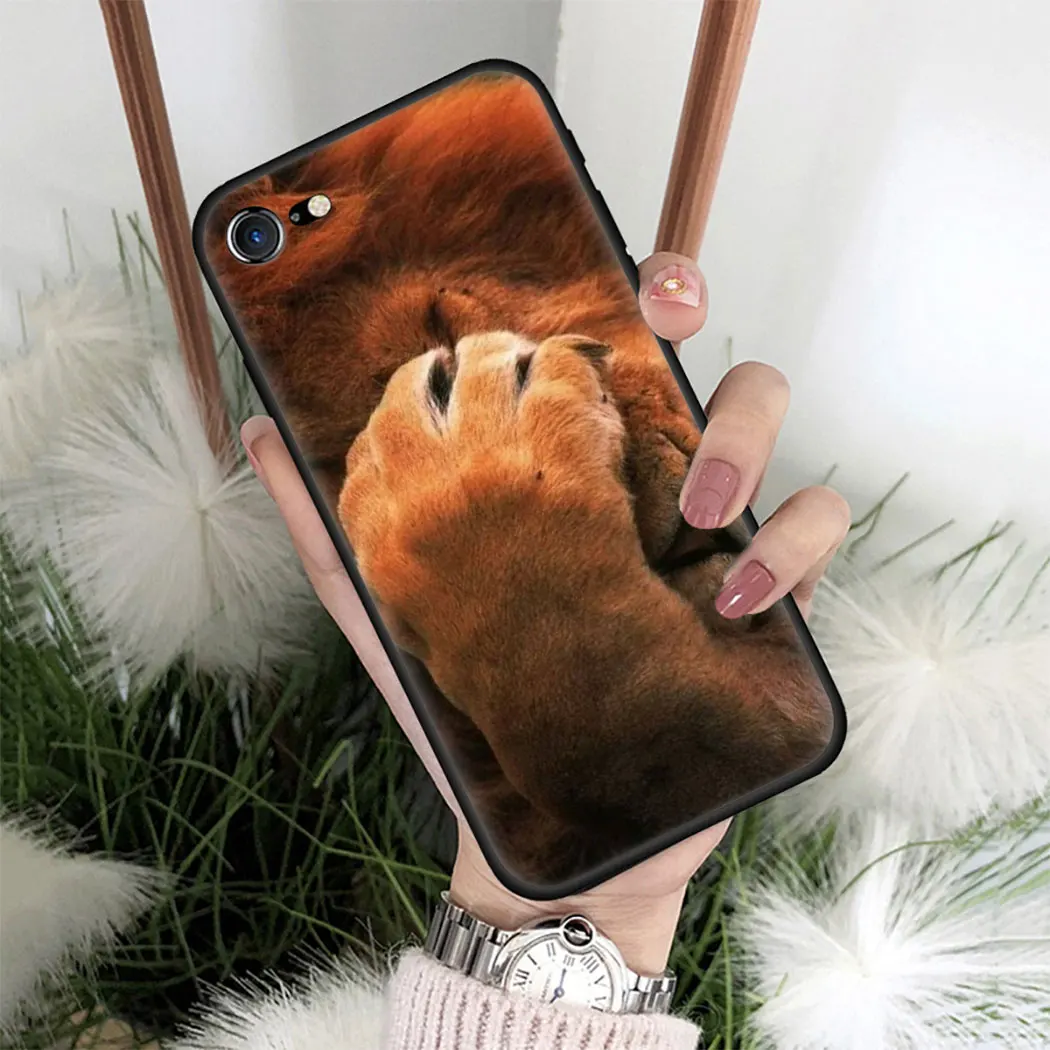 Мягкий силиконовый чехол для iPhone 11 Pro Max XS XR X SE 5 5s 7 8 6 6s Plus черный телефона king tiger lion |