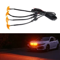 okeen 4pcs front grille light led raptor style lighting abs amber for ford f150 toyota grill mount car accessories