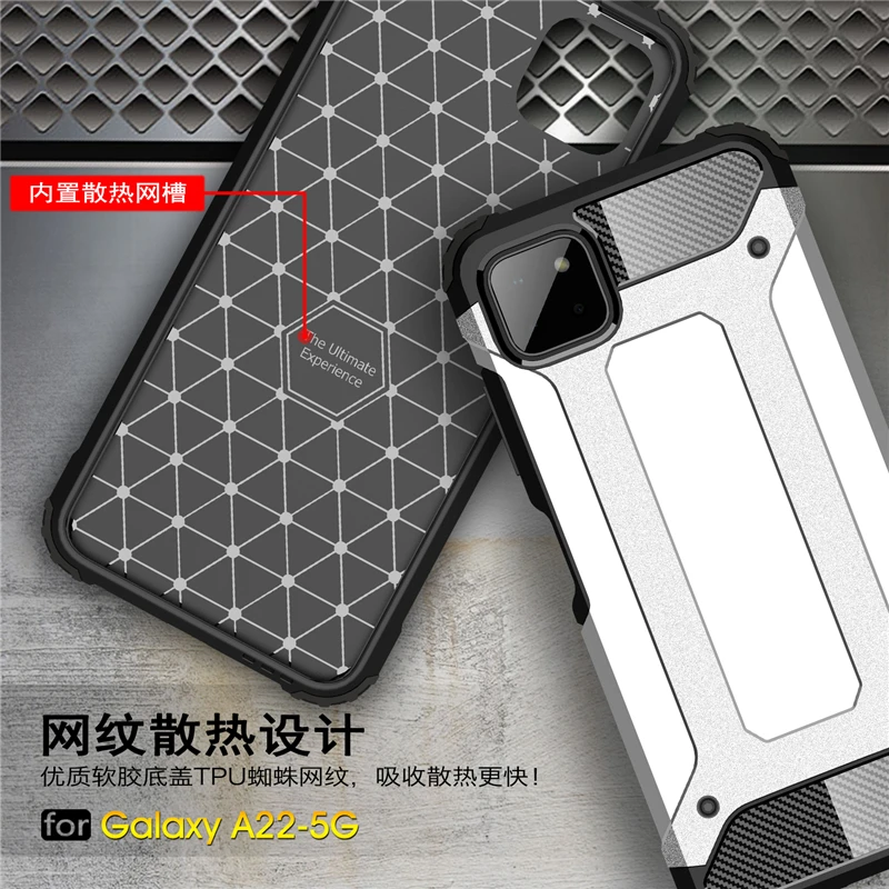 For Samsung Galaxy A22 Case Armor Silicone Rubber Hard Shell Protective Case For Samsung A22 Cover For Samsung Galaxy A22 5G 4G