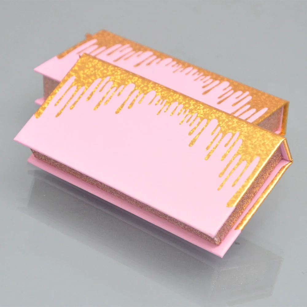 

Series1-Wholesale magnetic eyelashes box package 25mm mink eyelashes quicksand pink gold makeup case lash packaging vendors