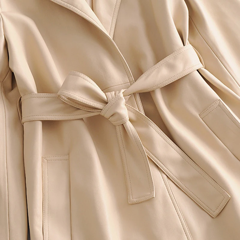 Новый осенне-зимний женский плащ из искусственной кожи Женский Винтажный