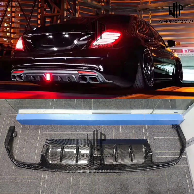 W222 S63 S65 высококачественный комплект из углеродного волокна задний диффузор со
