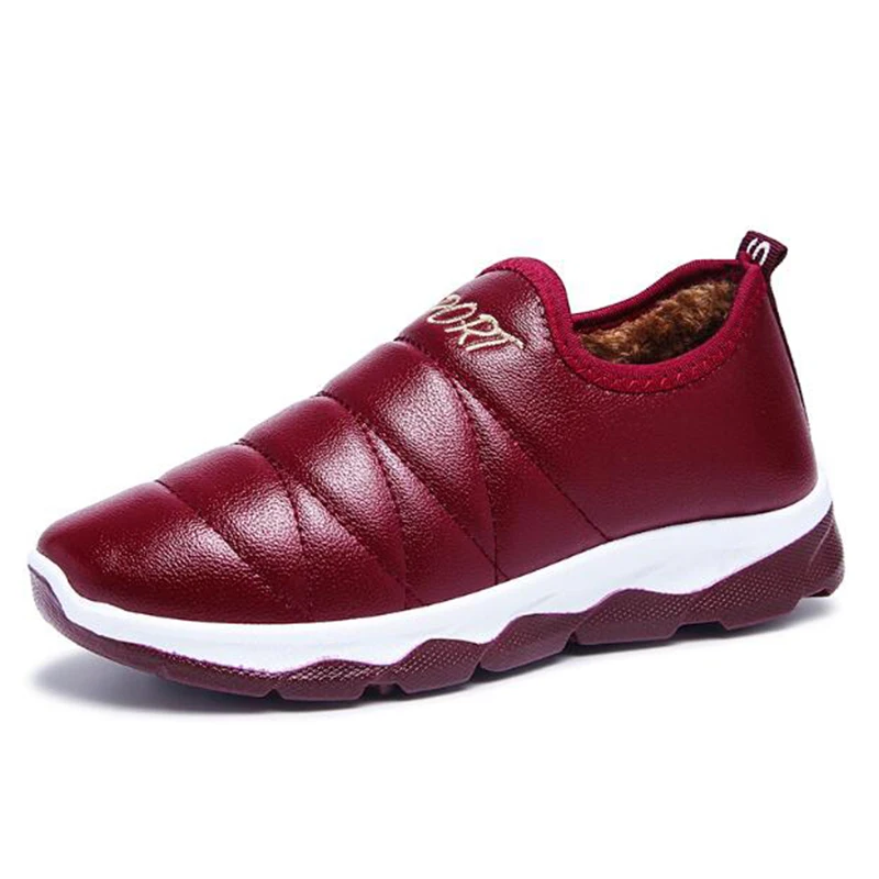 

Warm Winter Women Shoes Platform Fur Casual Lady Shoes Fashion Sneakers Waterproof Pu Leather Snow Boots Woman