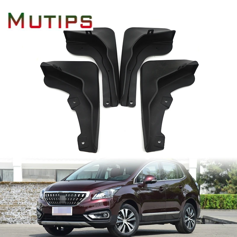 

Mutips car front rear mudguard splash guard protector cover body kit accessories exterior part For Peugeot 3008 Mk2 GT 2017 2018