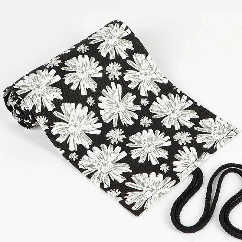 Холстовый школьный Карандаш Чехол 36/48/72 Отверстия рулон для девочек и мальчиков